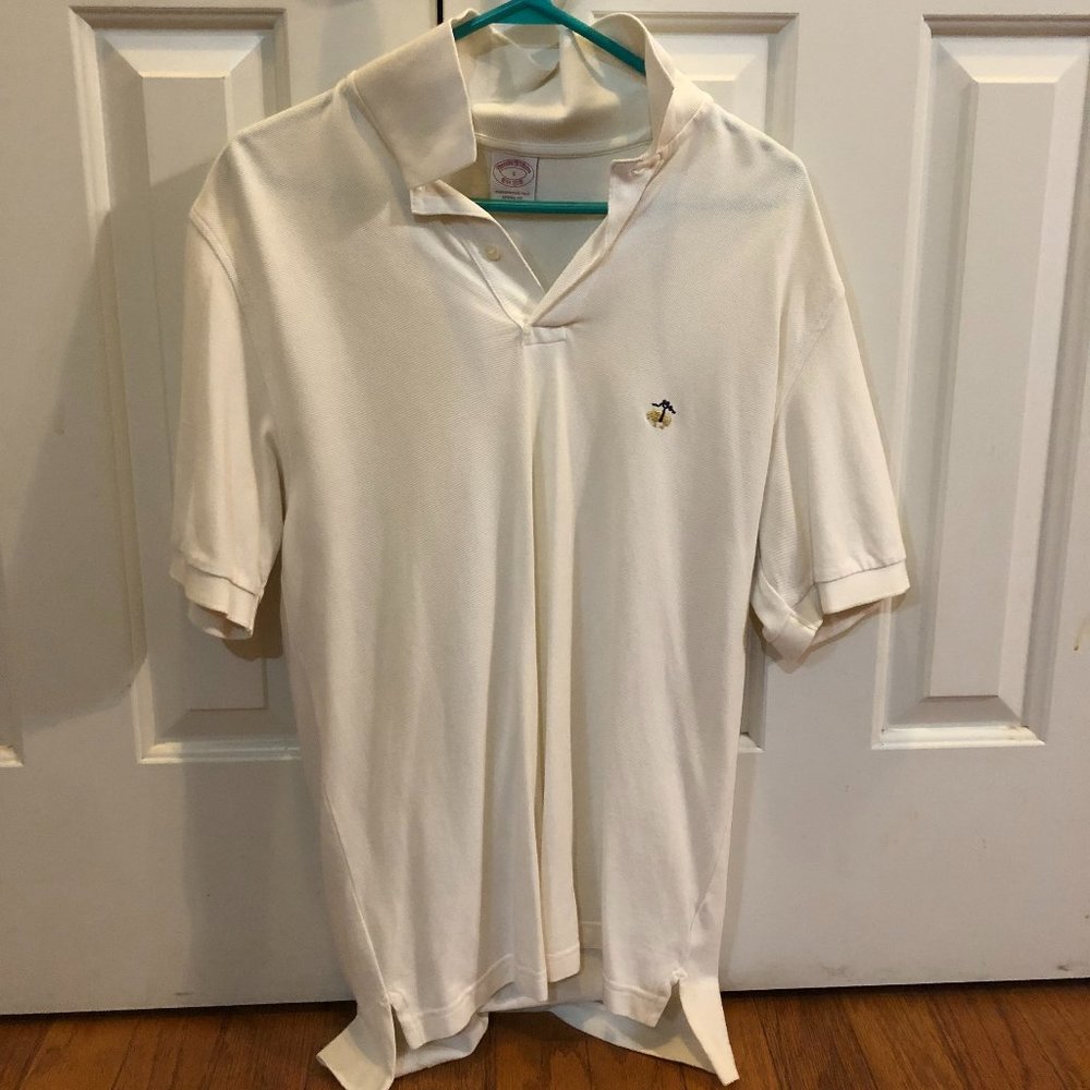 Brooks Brothers Polo Shirt Cream White Small